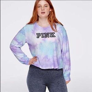 PINK VS pastel tie dye long sleeves T-shirt